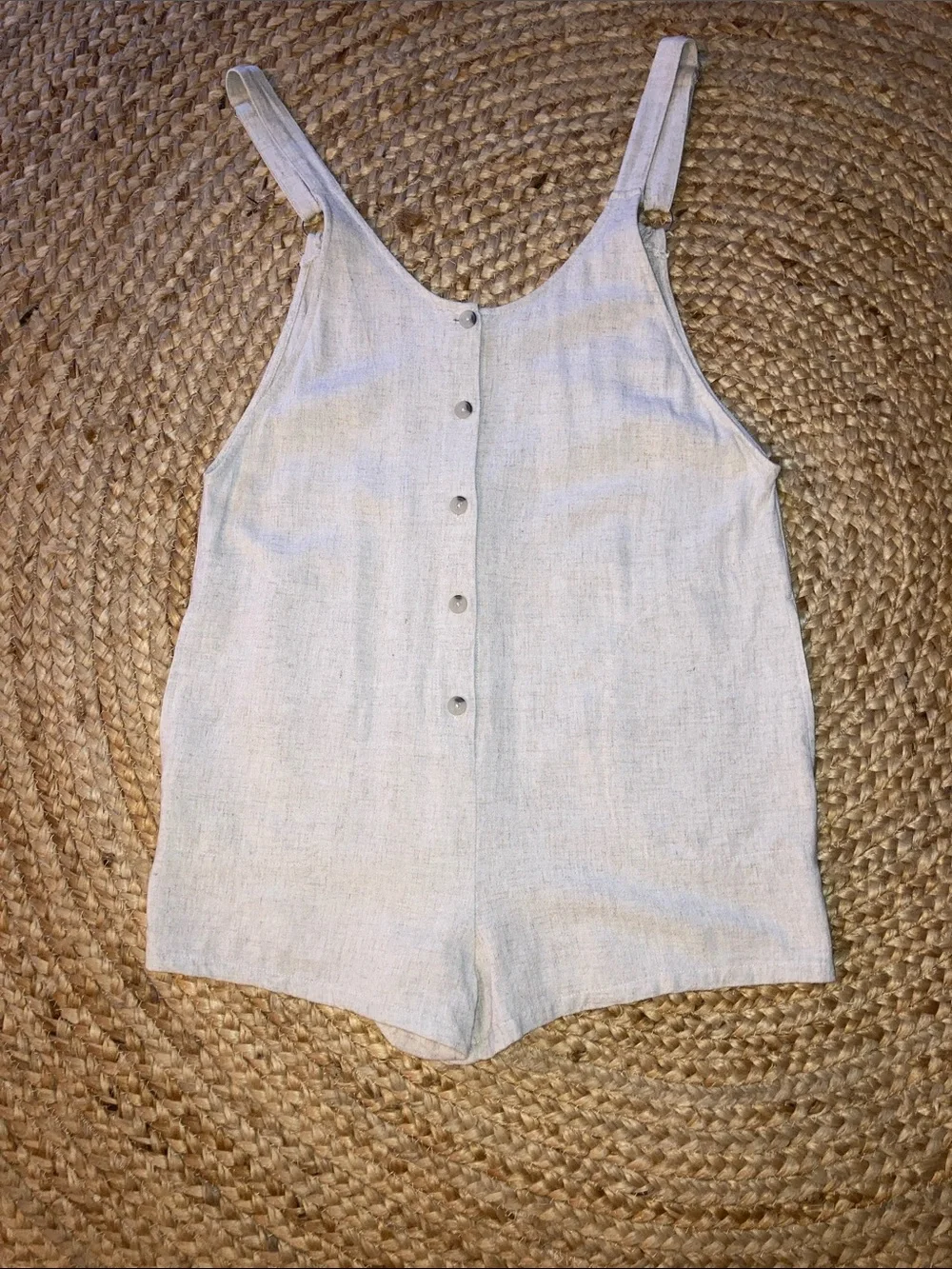 Gentle Fawn Harper Neutral Beige linen blend romper Sz M